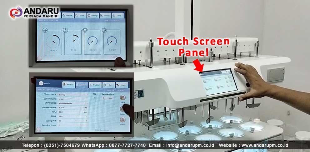 Bagian-Bagian Pada Dissolution Tester : Touch Screen Panel