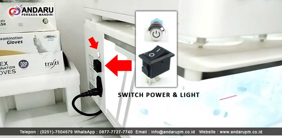 Bagian-Bagian Dissolution Tester : Switch Power and Light