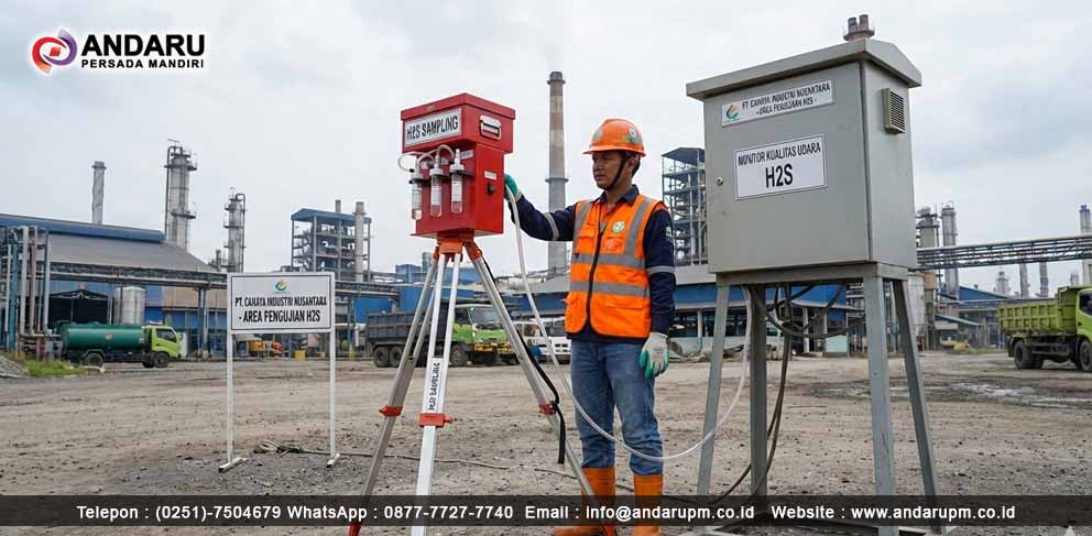 Ilustrasi pengambilan sampel udara untuk uji H2S Pengambilan sampel udara untuk uji H2S
