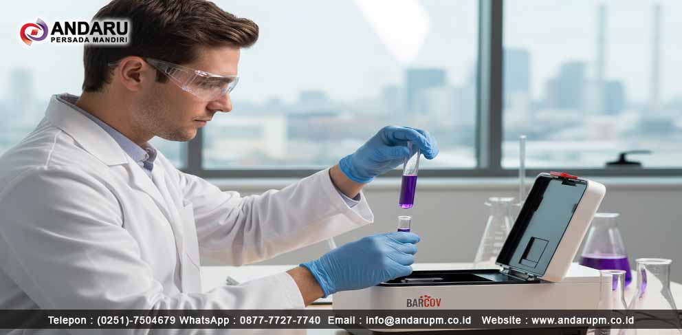 Ilustrasi pengujian sulfur dioksida pada udara menggunakan spektrofotometer Pengujian sulfur dioksida pada udara menggunakan spektrofotometer