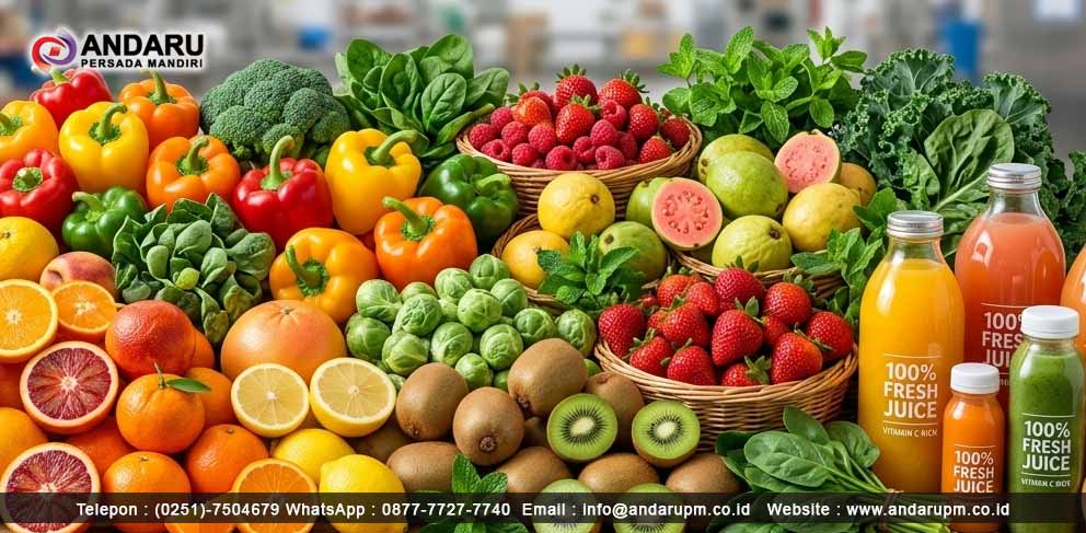 Ilustarsi makanan dan minuman yang memiliki kandungan vitamin c yang besar Vitamin C pada Makanan atau Minuman