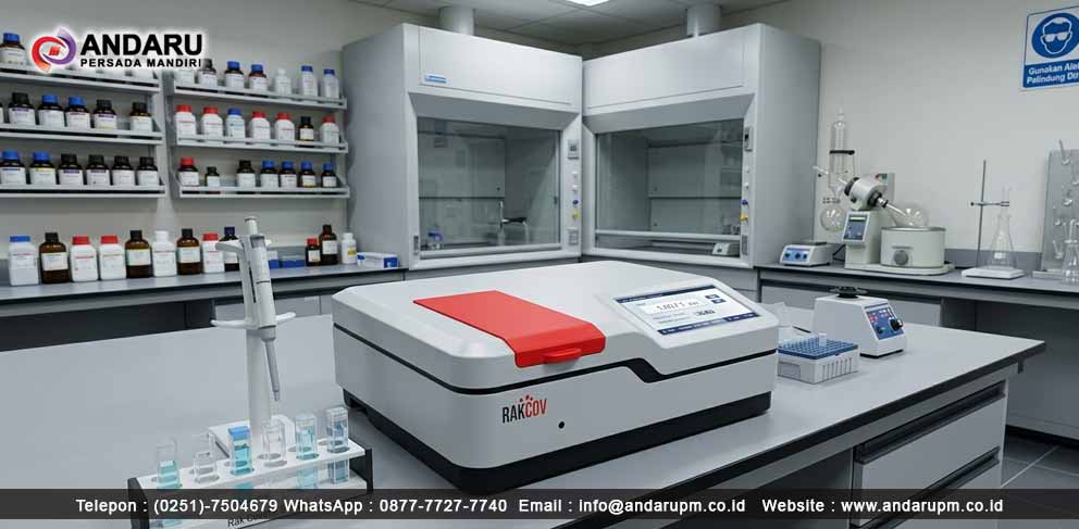 Ilustrasi Spektrofotometer UV-Vis Barcov UV LE di Laboratorium Kelebihan Spektrofotometer UV-Vis Barcov UV LE