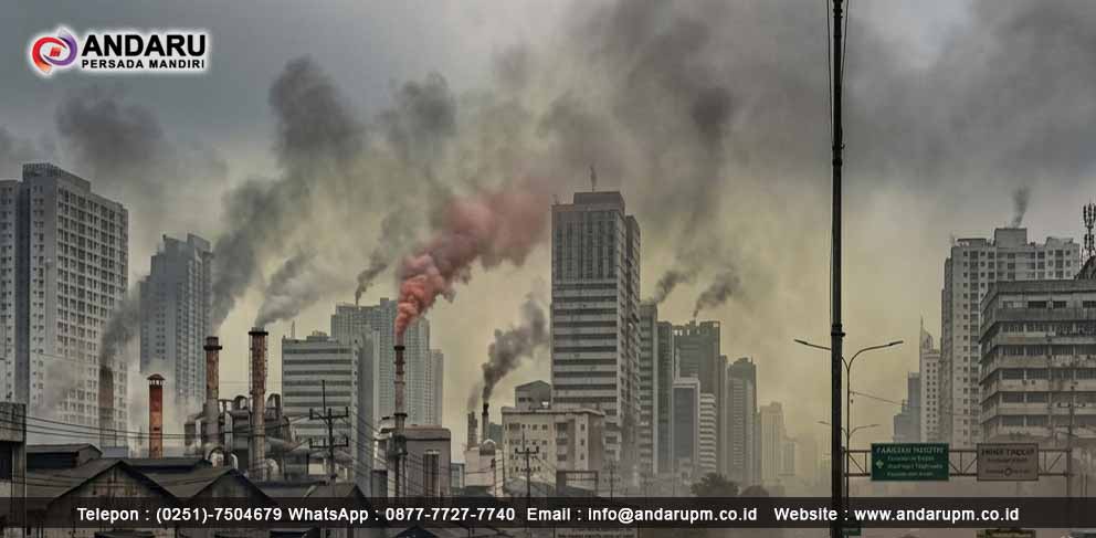 Ilustrasi pencemaran udara yang memungkinkan menggandung unsur logam berat. Pencemaran udara