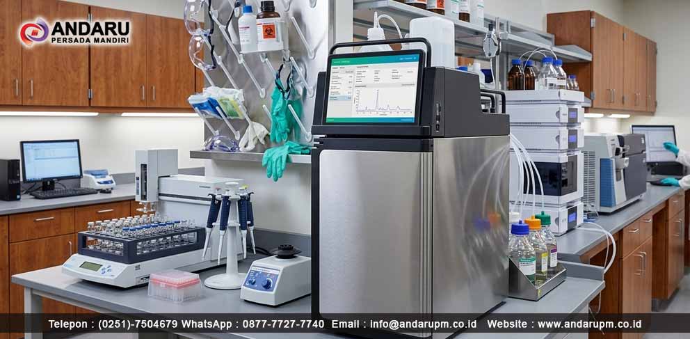 Ilustrasi alat ion chromatography berada dalam lab farmasi Peran Ion Chromatography di Bidang Farmasi