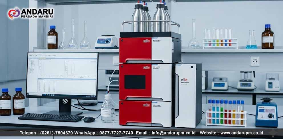 Ilustrasi penempatan alat hplc di laboratorium farmasi Analisis Kadar Parasetamol Menggunakan HPLC